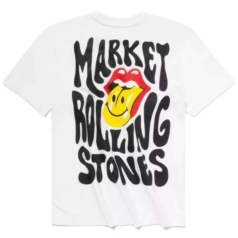 Camiseta smiley® rolling stones t-shirt Market blanca