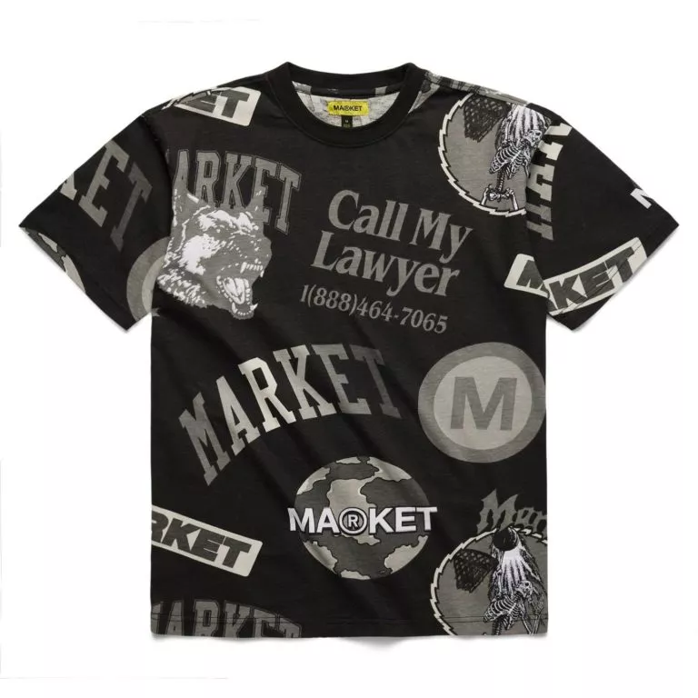 Camiseta Monogram grayscale AOP tee Market