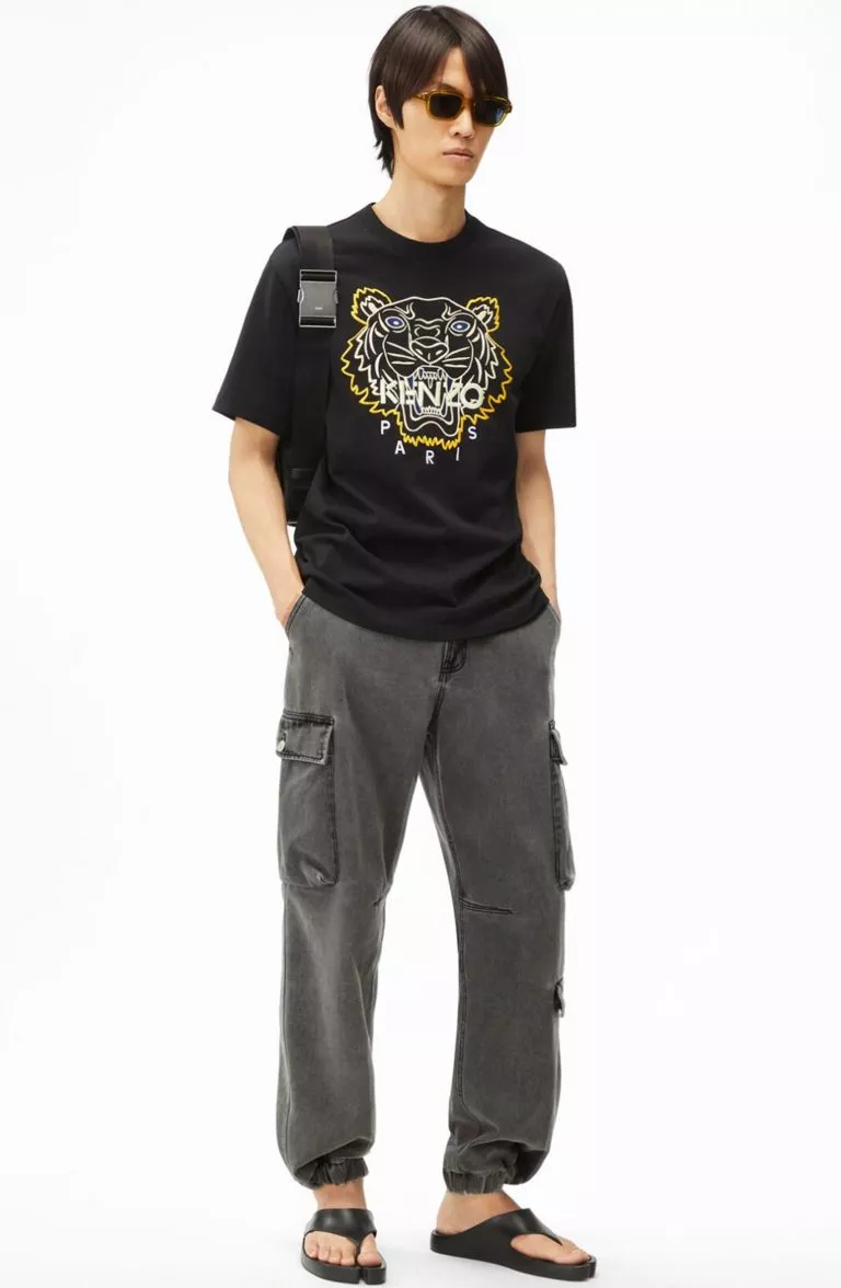 Camiseta Embroidered tiger t-shirt Kenzo negro